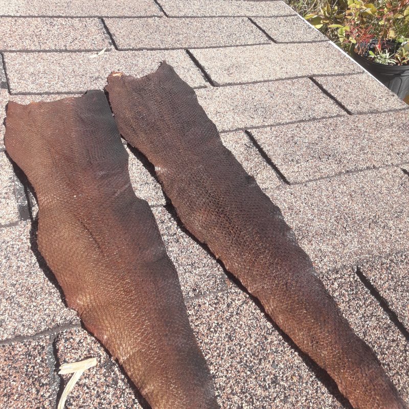 Bark tanned Salmon leather